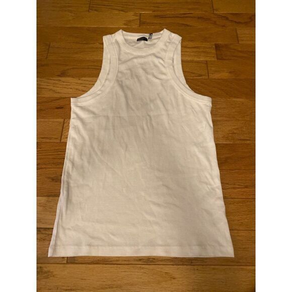 ASOS Design, women's white cotton sleeveless, racerback basic tank top size med - Picture 1 of 8